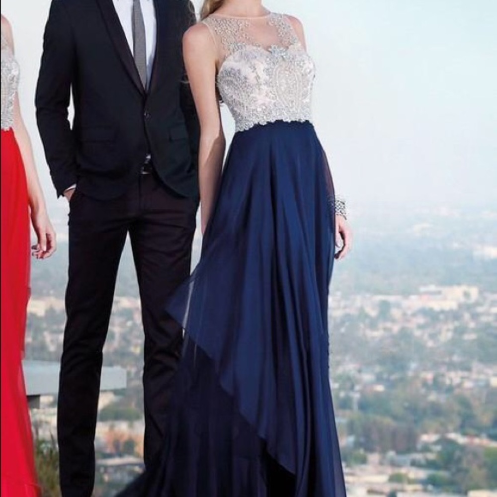 NWOT Alyce Paris navy prom dress 6342